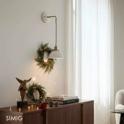 Elegant Ceramic Wall Sconce – Minimalist Modern Lighting for Living Rooms T449