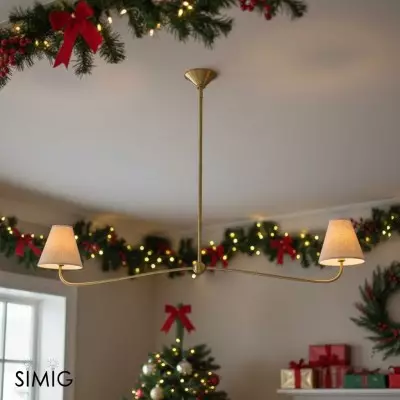 Fibura Elegant Linneskärm Ljuskrona – Modern Design för Vardagsrum & Kontor T247