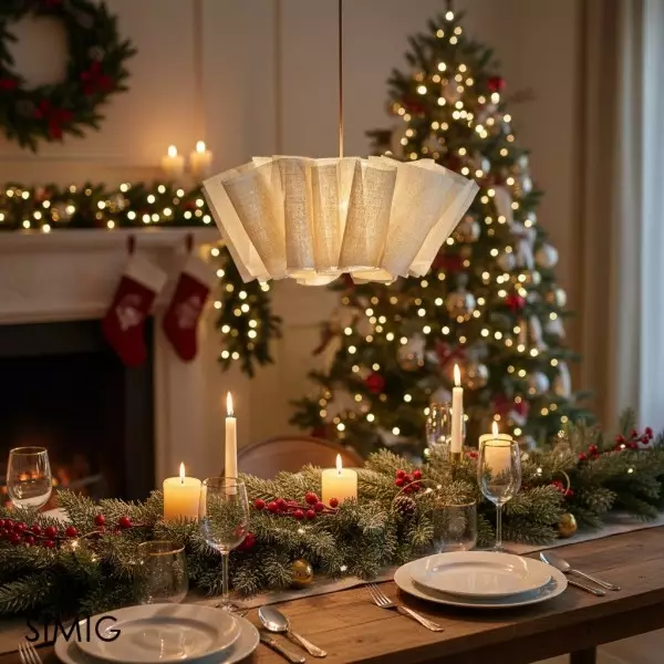 Lampa Wisząca Nordic z Plisowanym Abażurem – Elegancka Lampa do Salonu T191