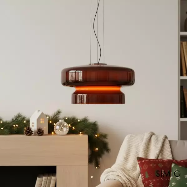 Minimalistyczna lampa wisząca ze szkła w stylu boho M492