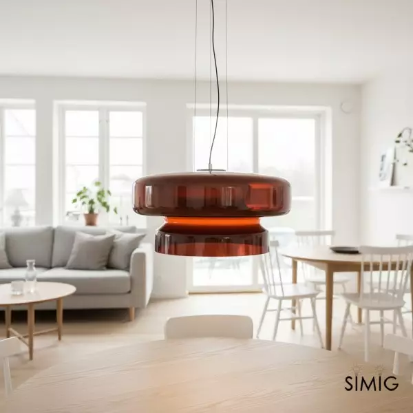 Minimalistyczna lampa wisząca ze szkła w stylu boho M492