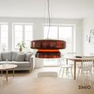 Minimalistyczna lampa wisząca ze szkła w stylu boho M492