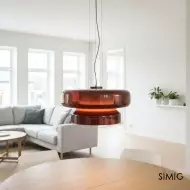 Minimalistyczna lampa wisząca ze szkła w stylu boho M492