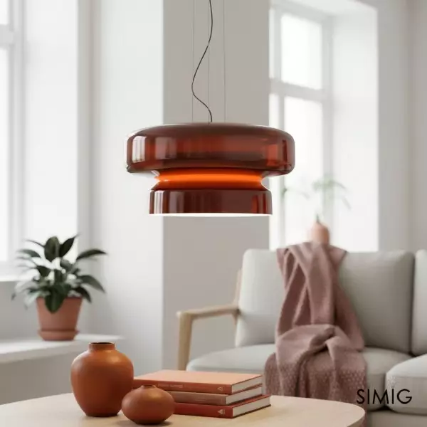 Minimalistyczna lampa wisząca ze szkła w stylu boho M492