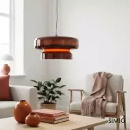 Minimalistyczna lampa wisząca ze szkła w stylu boho M492