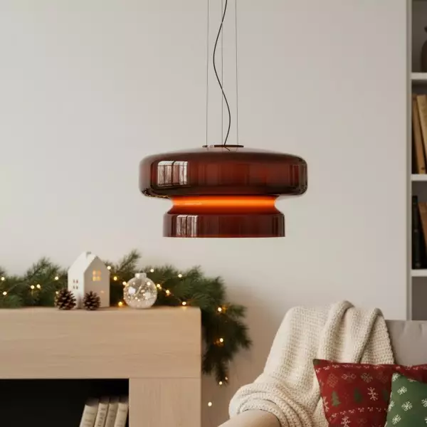 Minimalistyczna lampa wisząca ze szkła w stylu boho M492