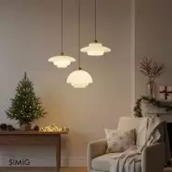 Mid-Century Art -maitovalkoinen lasinen riippuvalaisin S81