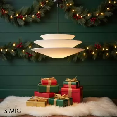 Lampada a sospensione minimalista in lino Solivara - Perfetta per sale da pranzo e uffici T113