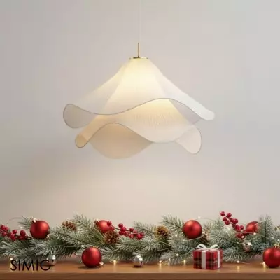 Lampada a sospensione floreale elegante ed eterea - Lampadario moderno regolabile per soggiorno T087