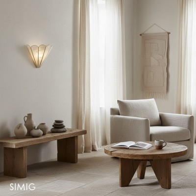 Kinkiet Lumica Capiz Faceted – kinkiet z mosiądzu i żelaza w wykończeniu złotym T136