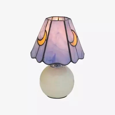 Lampa stołowa Stellum Mushroom Moon Witraż Artystyczny akcent świetlny Ceramiczna podstawa do salonów T552