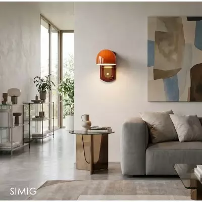 Lampada da parete retrò con paralume in vetro semicircolare P038