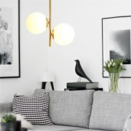 Opal glaskugle pendellampe