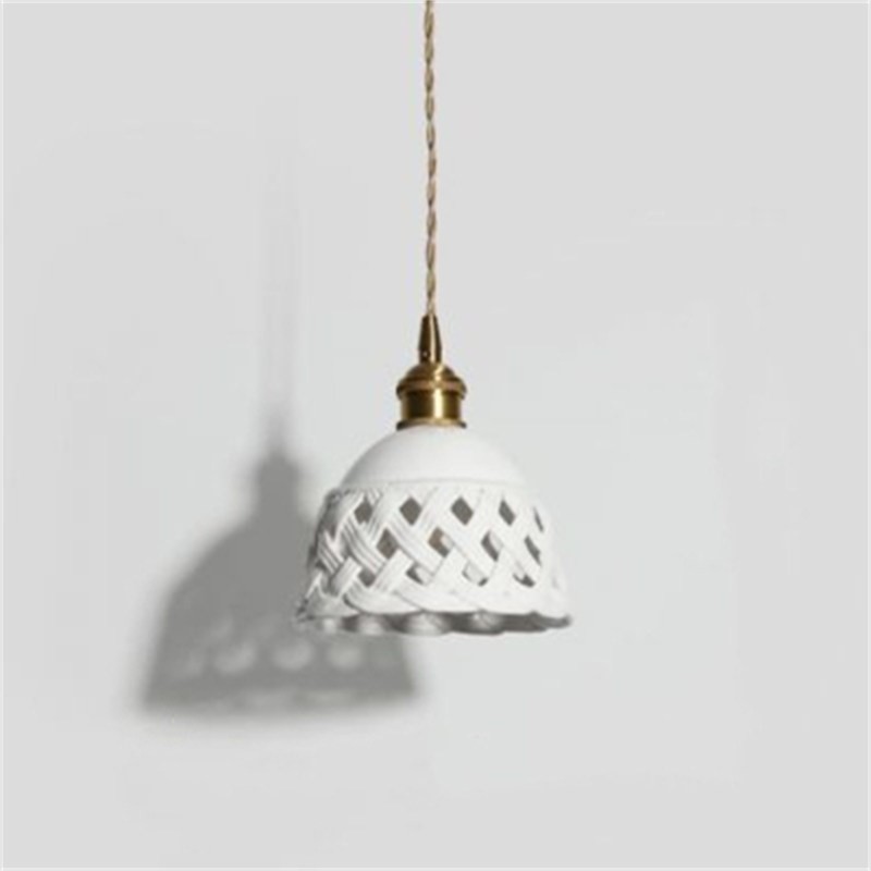 Lampada a sospensione in ceramica traforata