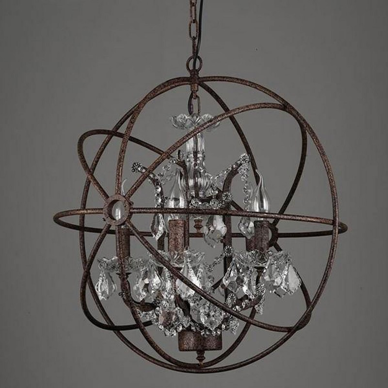 Retro Rust Iron Cage chandelier