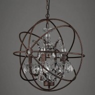 Retro Rust Iron Cage chandelier