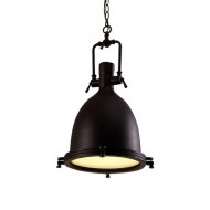 Hängelampe aus Metall im Industrie-Landhausstil