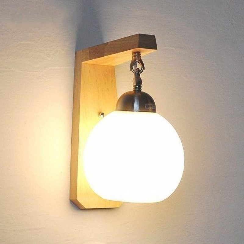 Indendørs moderne trævæglampe