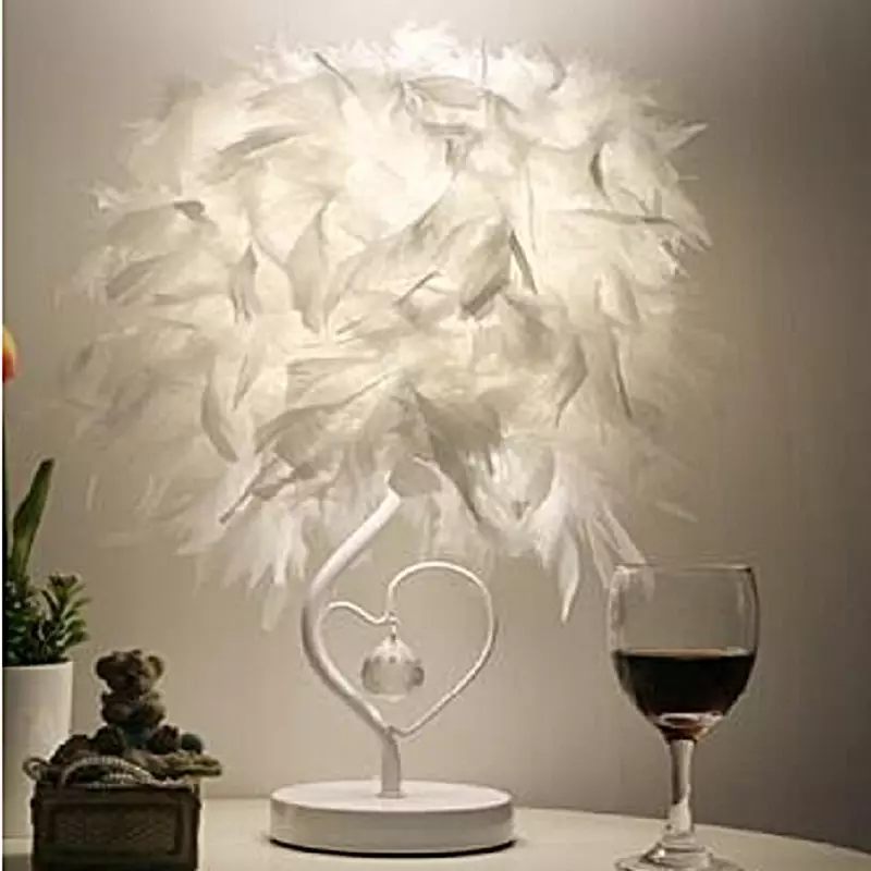 Lampe de table en cristal à plumes