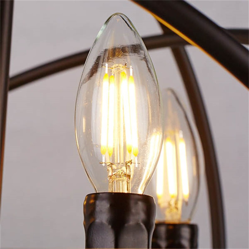 Lustre à bougies en forme de globe