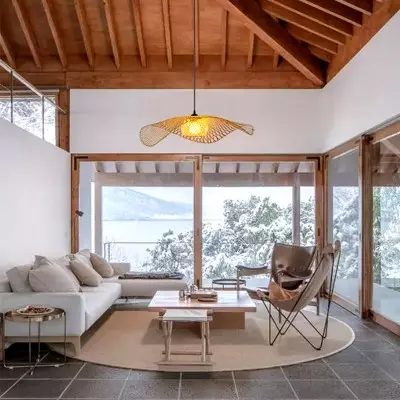 Lampada a sospensione con paralume intrecciato Zen Tea Room