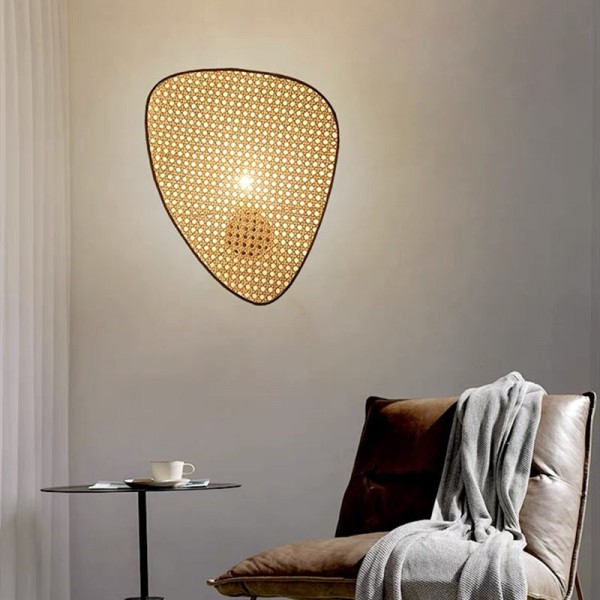 Rattanowa Lampa Ścienna Vintage Screen Cannage S07