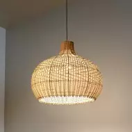 Lampe suspendue créative en rotin nordique