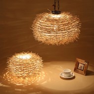 Simple Bird's Nest Creative Rattan Pendel Light