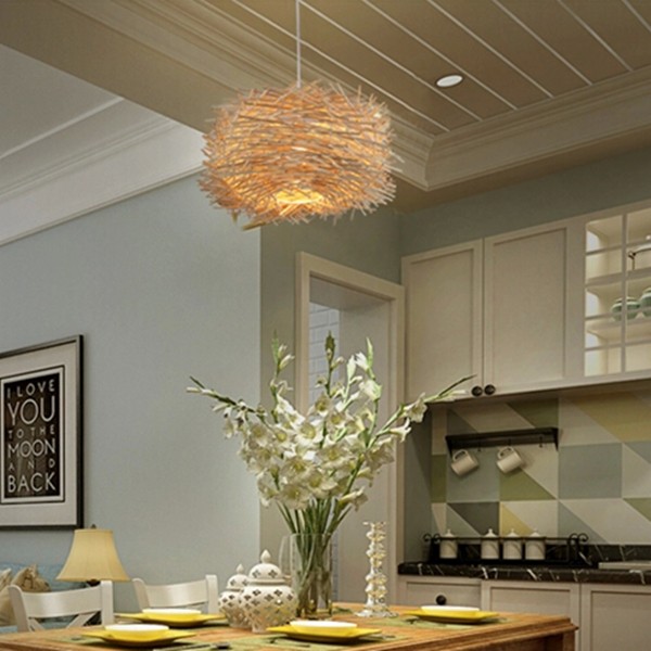 Simple Bird's Nest Creative Rattan Pendel Light