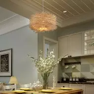 Simple Bird's Nest Creative Rattan Pendant Light