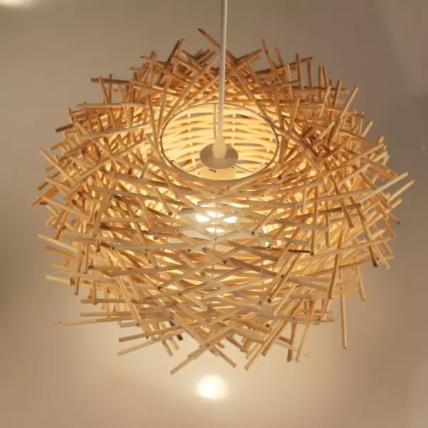 Simple Bird's Nest Creative Rattan Pendant Light