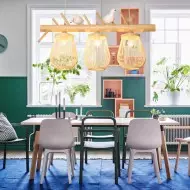 Lampa wisząca z rattanu do przejścia