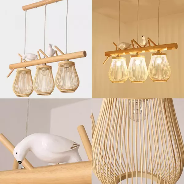 Lampa wisząca z rattanu do przejścia