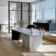 Nowoczesna Skandynawska Marmurowa Lampa Stołowa Snoopy