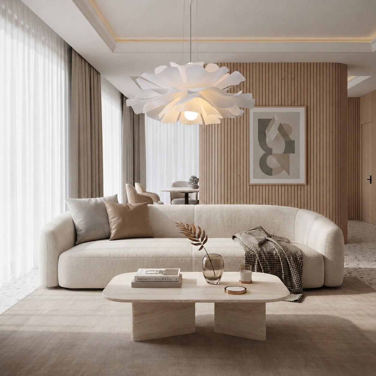 Creative Flower Pendant Light S106 in a modern living room