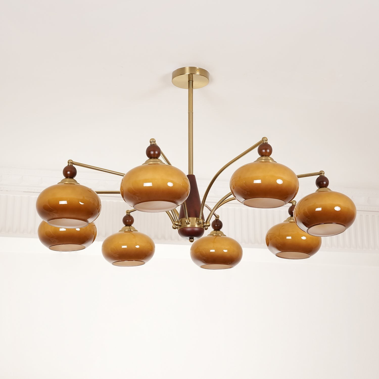 Vintage Multihead Persimmon Chandelier M431