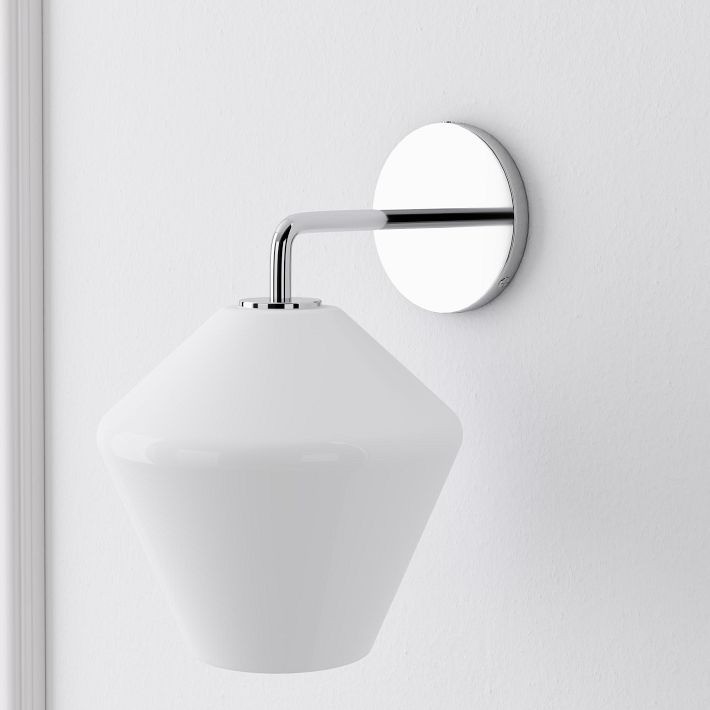 Merin Sculptural Milk Glass Geometric Wall Lamp T241