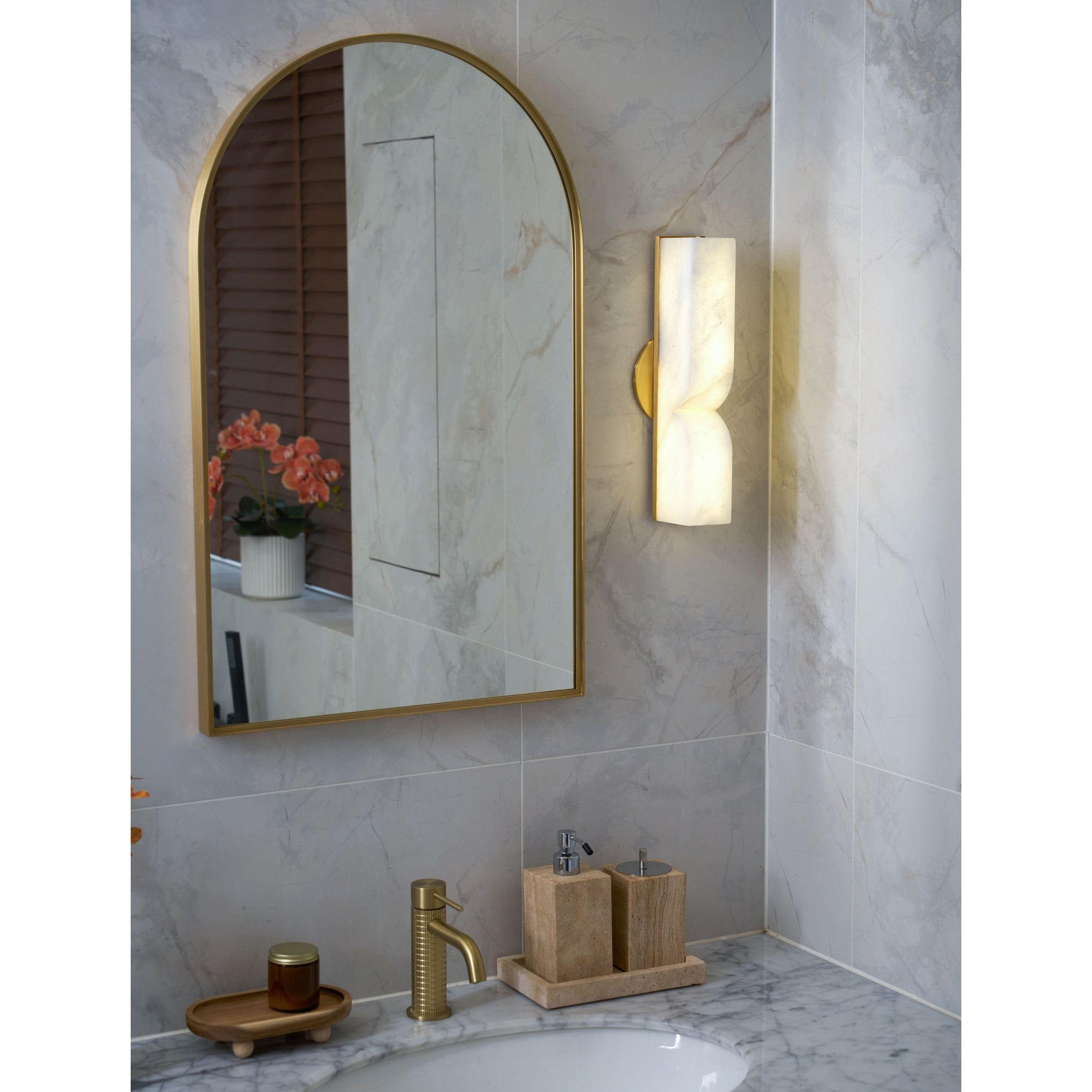 Rectangular Alabaster Wall Lamp D639