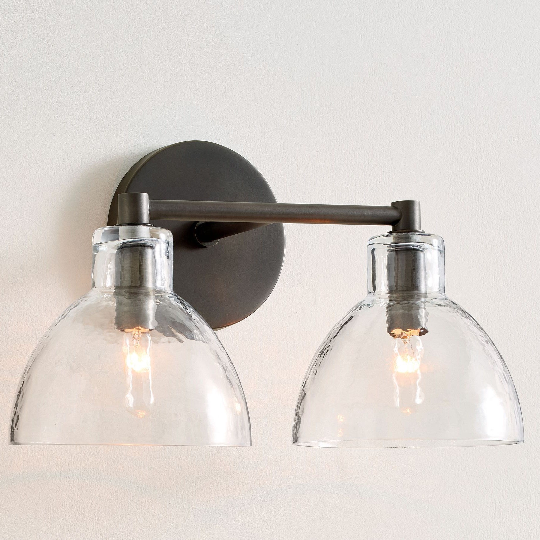 Glavira Recycled Glass Double Sconce - Indoor Brass Wall Lighting T049
