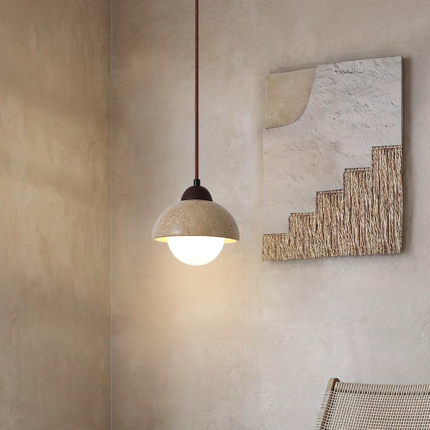 Yellow Travertine Wabi-Sabi Style Pendant Lamp M200