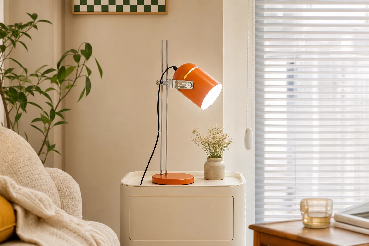 Regulowana lampa biurkowa z możliwością podnoszenia w stylu życia na blacie