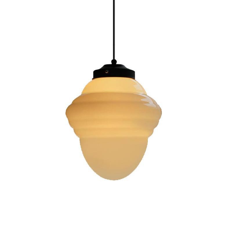 Modern White Milk Glass Geometric Jar Pendant Lamp S167