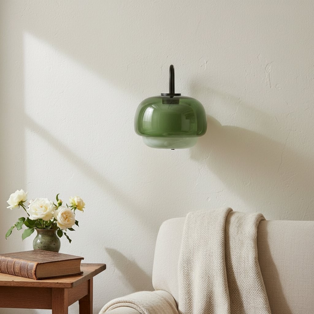 Clinco Colored Modern Vintage Glass Wall Lamp - Soft Mushroom Glow T416