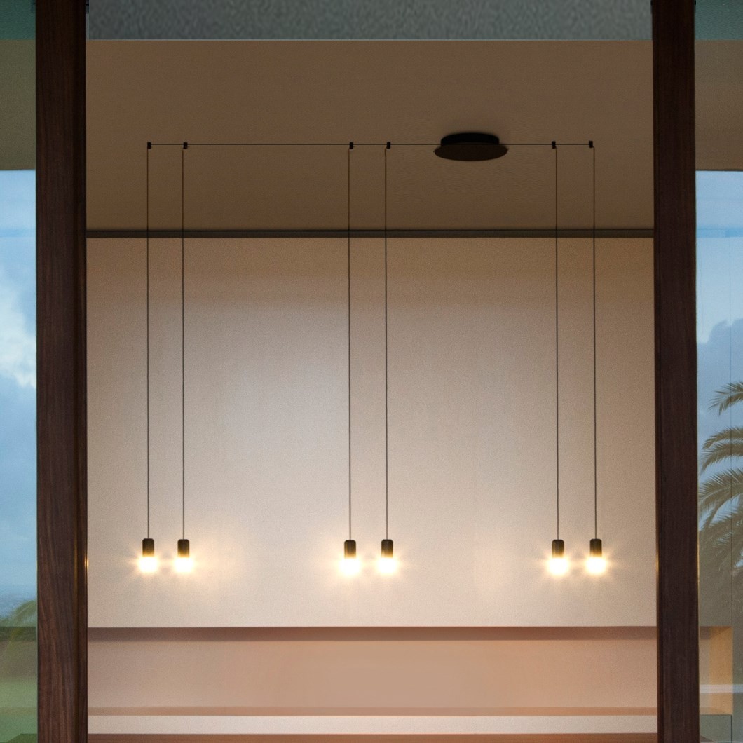 Industrial Black Wireflow Free Form LED Pendant Light