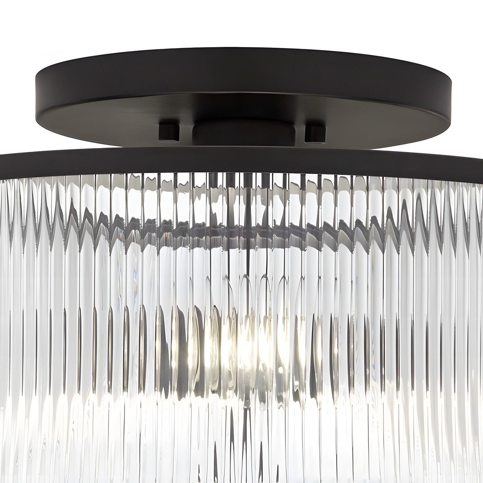Claude Farmhouse Striped Glass Drum Ceiling Light G91