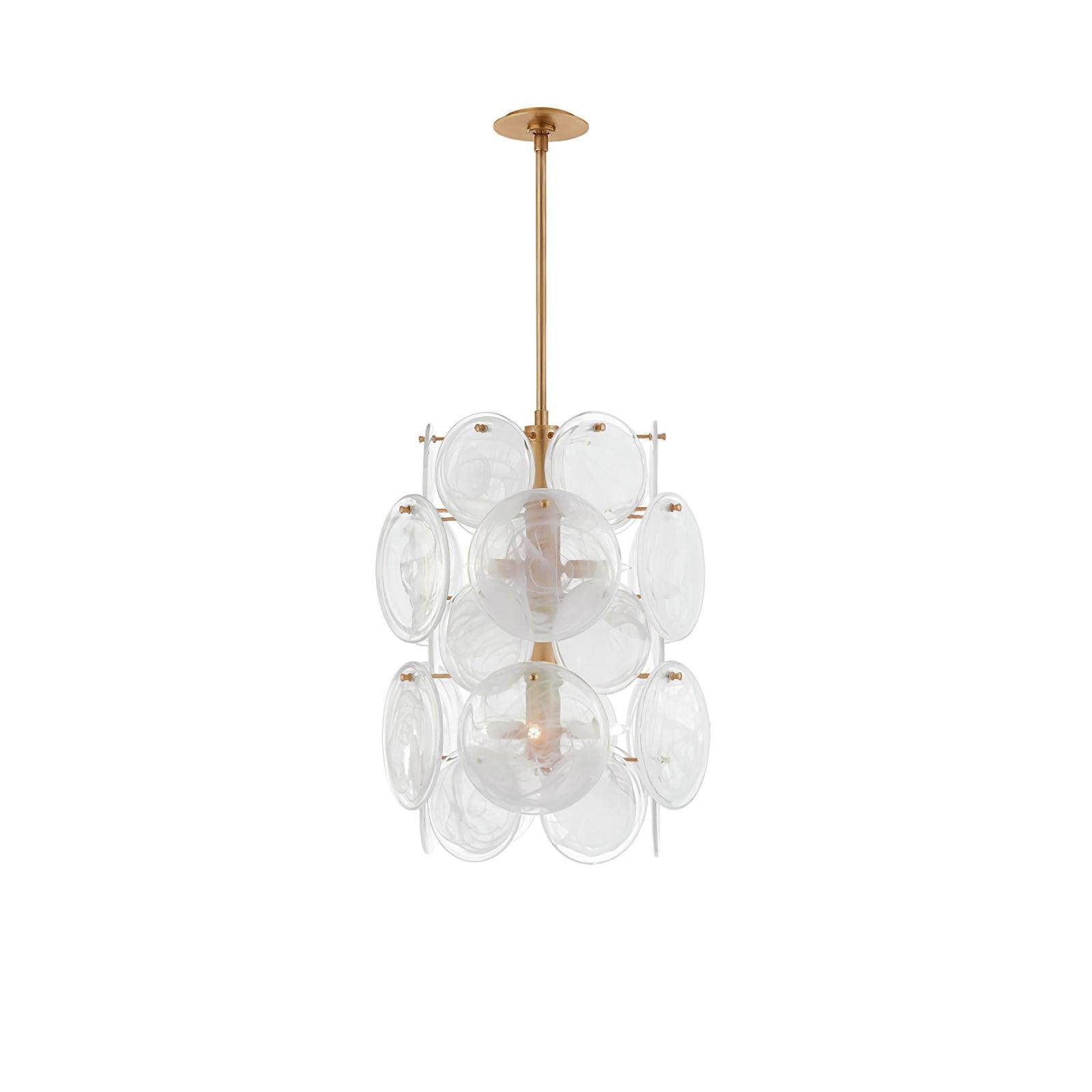 Brass Discs Cascading Chandelier M573