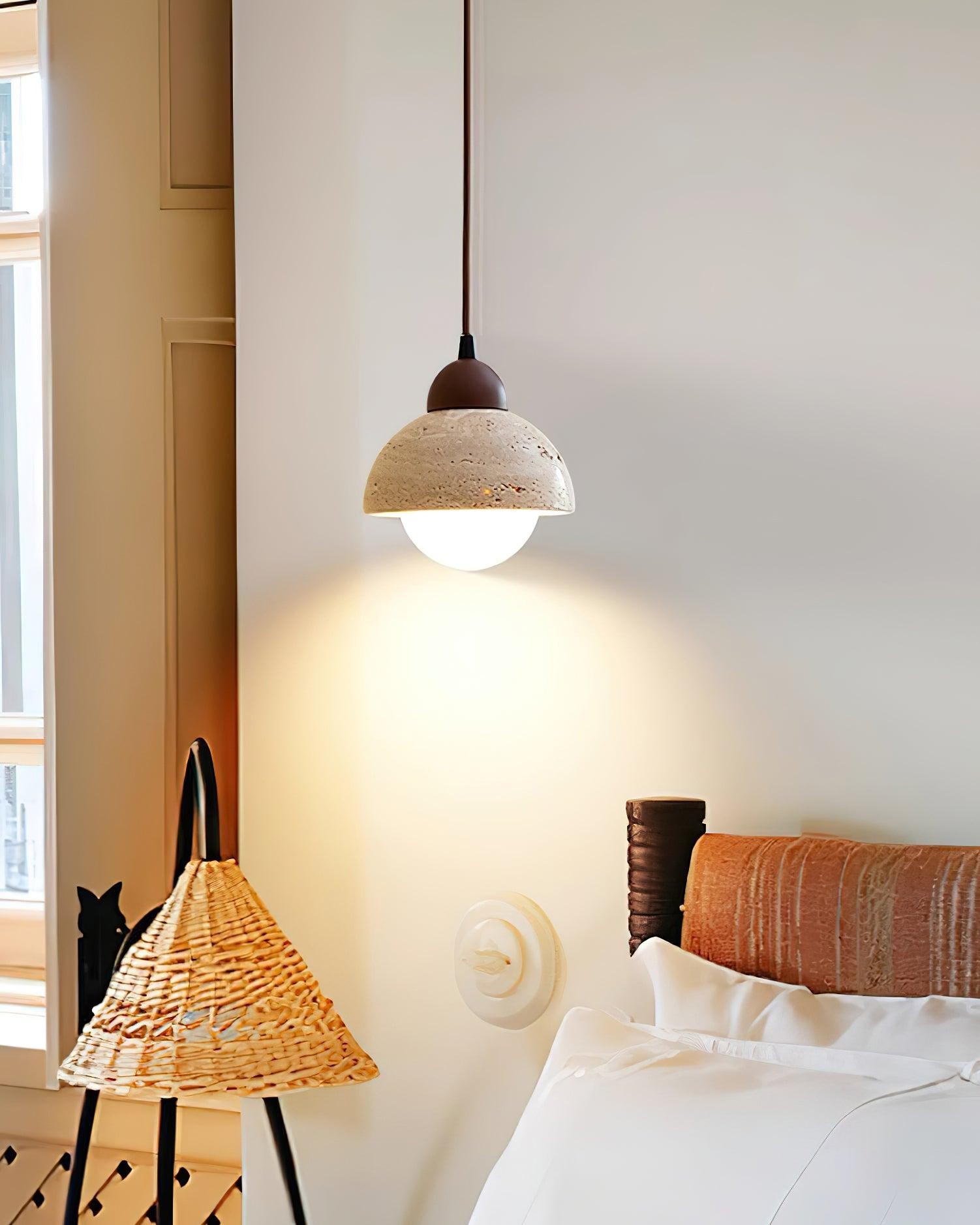 Yellow Travertine Wabi-Sabi Style Pendant Lamp M200