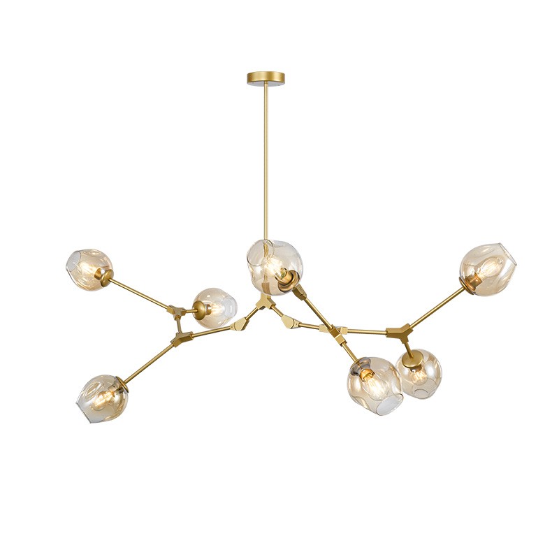 Asymmetrical Articulated Globe Branching Bubble Chandelier