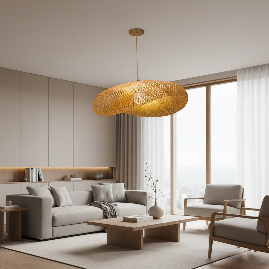 Aira Handwoven Natural Bamboo Pendant Light D773