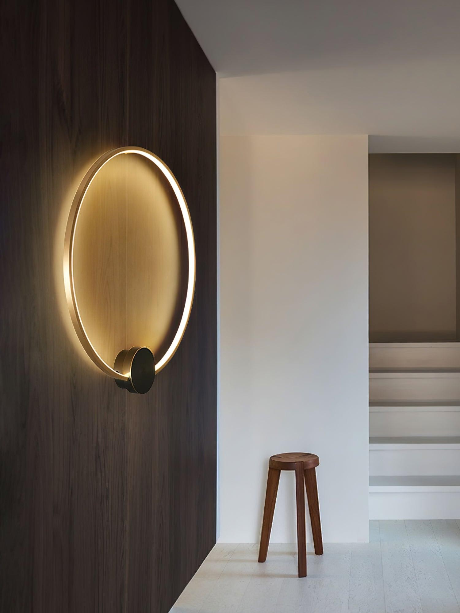 Minimalist Creative Simple Brass Round LED Wall Light M429